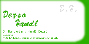 dezso handl business card