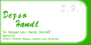 dezso handl business card